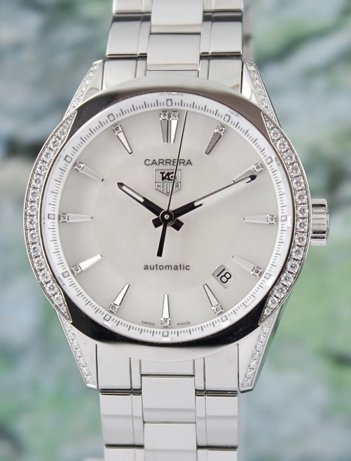 (image for) LIKE NEW UNPOLISHED Tag Heuer Carrera Mother of Pearl Diamond Automatic Watch / WV2212
